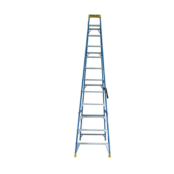 Bailey FS13976 3.6m 150kg 12 Step Pro Fibreglass Punch Lock Leansafe Single Sided Step Ladder