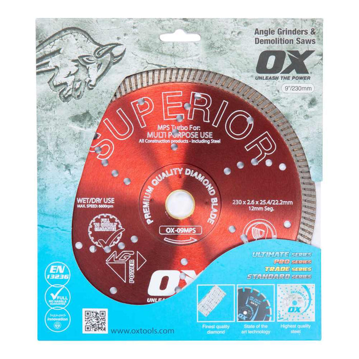 OX Tools 9" Professional MPS Turbo Diamond Blade