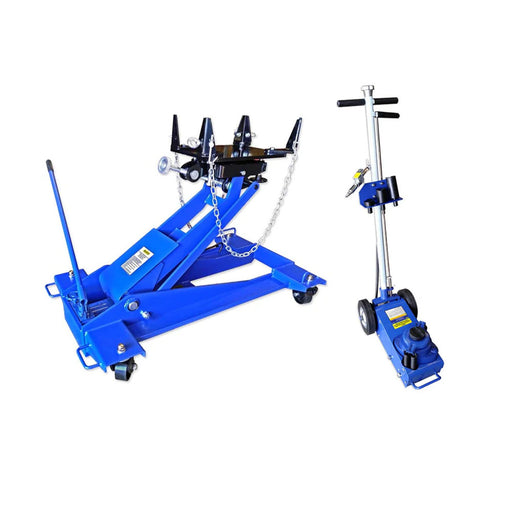 AuzGrip A44490 Transmission Jack and A44250 20T Air Hydraulic Floor Jack Bundle