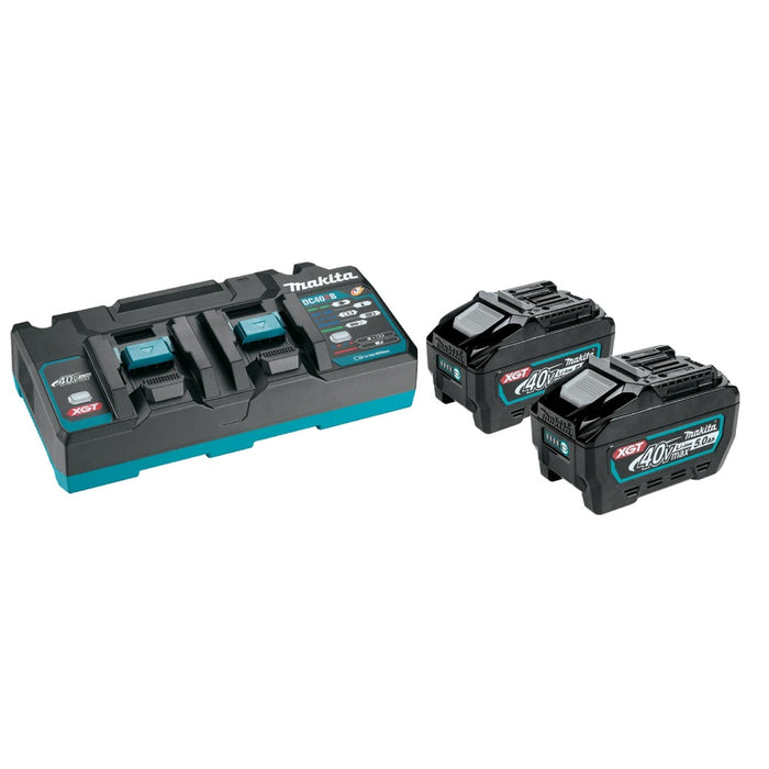 Makita 1913Y7-1 40V Max Dual Port Rapid Charger with 2x 5.0Ah High Output batteries Combo Kit