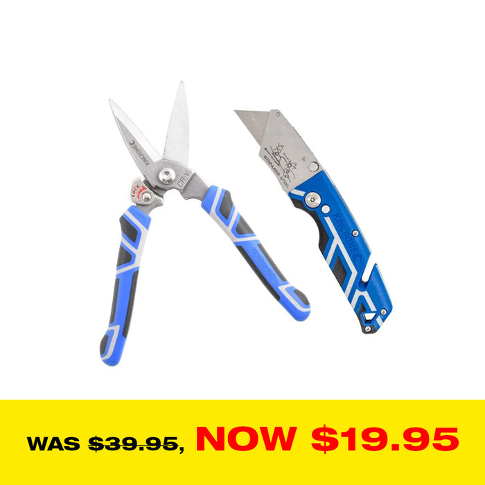 Kincrome P6403 2 Piece Industrial Scissors & Folding Utility Knife Set