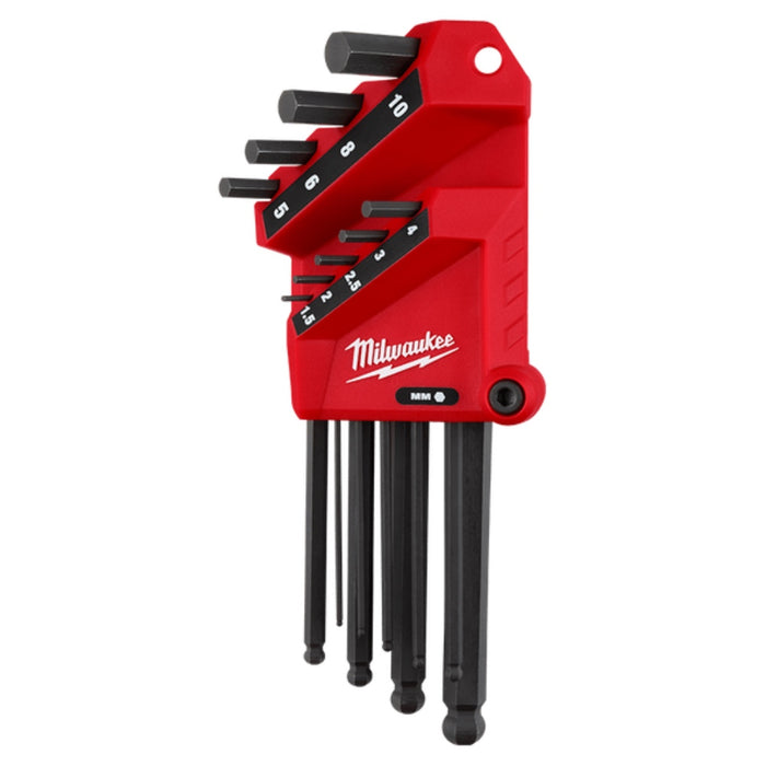 Milwaukee 48222186 9 Piece Metric L-Style with Ball End Hex Key Set