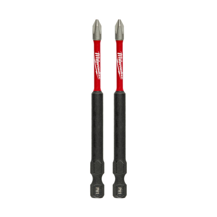 Milwaukee 48324660 2 Pack PH1 x 89mm (3.5") SHOCKWAVE Phillips Power Bit