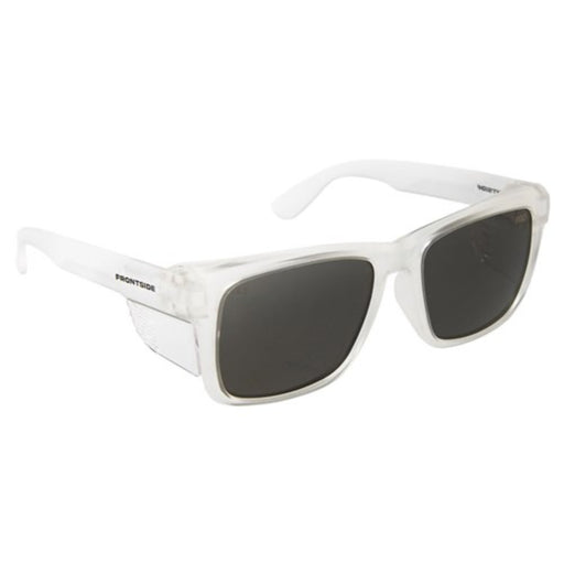 frontside-6502-smoke-lens-safety-glasses-with-clear-frame.jpg