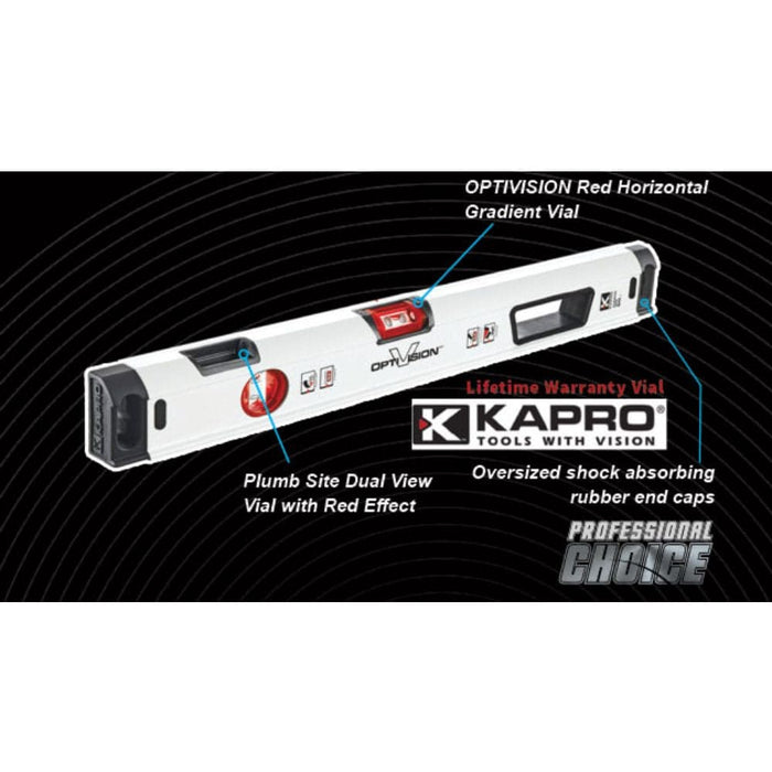 Kapro 905-40P60 (600mm) & 905-40P80 (800mm) OPTIVISION Red Condor Professional Box Level Bundle