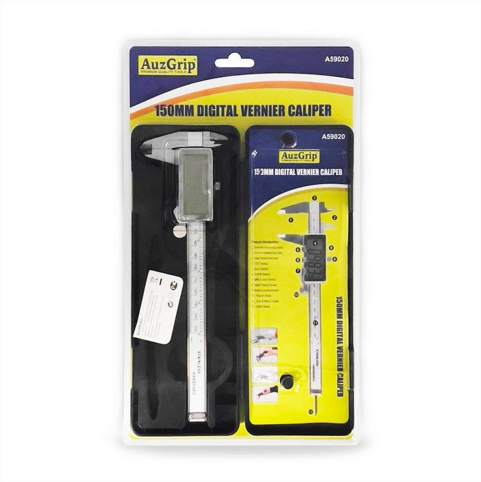 AuzGrip A59020 150mm Stainless Steel Digital Vernier Calliper