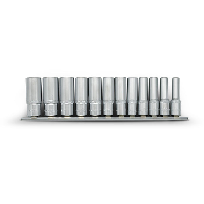 AuzGrip A75450 12 Piece Metric 12 Point 3/8" Square Drive Deep Socket Set