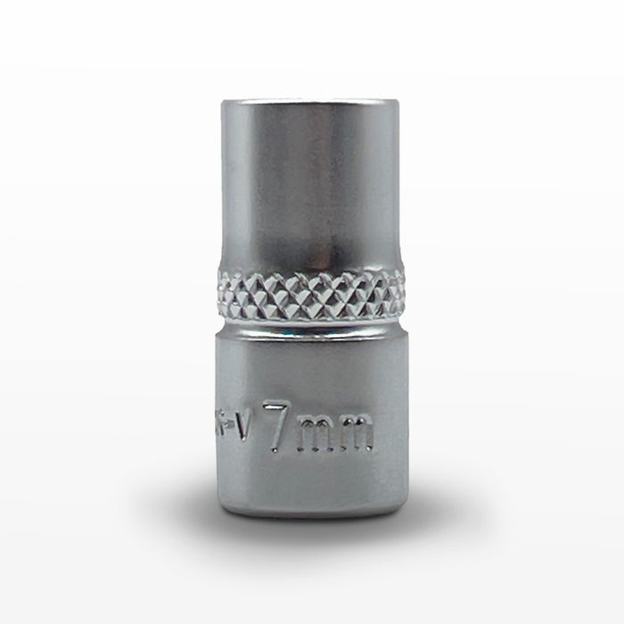 AuzGrip 7mm Metric 6 Point 1/4 Inch Square Drive Standard Socket Front