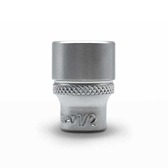 AuzGrip 1/2 Inch SAE 6 Point 1/4 Inch Square Drive Socket Front