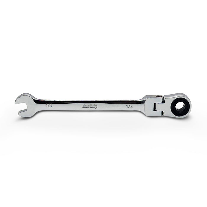 AuzGrip  1/4 Inch Flexible Open End and Ring Combination Ratchet Spanner Front
