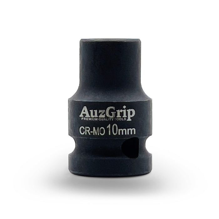 AuzGrip 10mm Metric 6 Point 1/2 inch Standard Impact Socket Set Front
