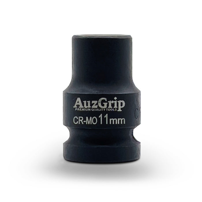 AuzGrip 11mm Metric 6 Point 1/2 inch Standard Impact Socket Set Front