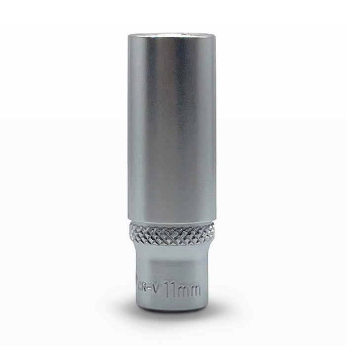 AuzGrip 11mm Metric 6 Point 1/4 Inch Square Drive Deep Socket Front