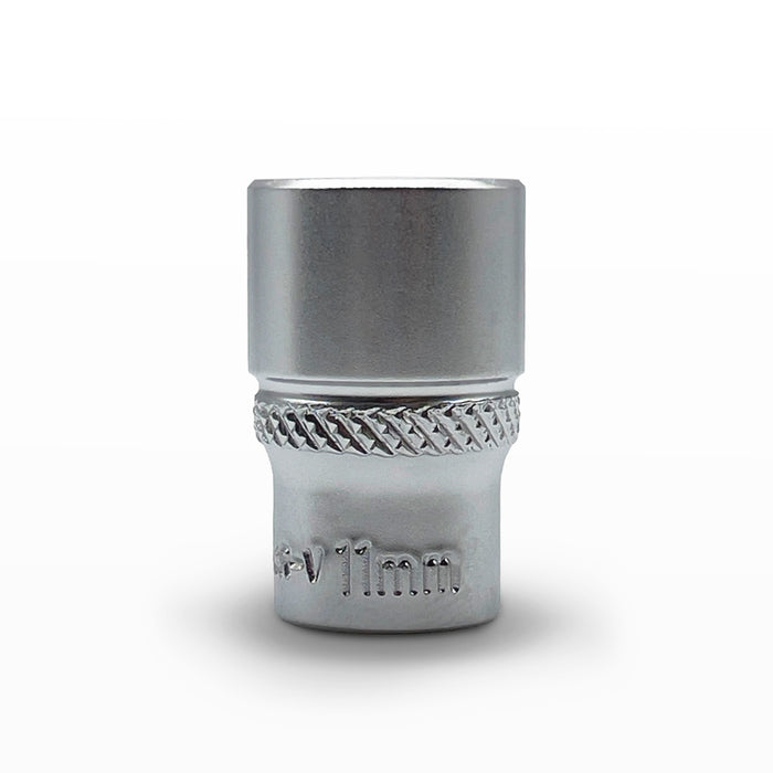 AuzGrip 11mm Metric 6 Point 1/4 Inch Square Drive Standard Socket Front