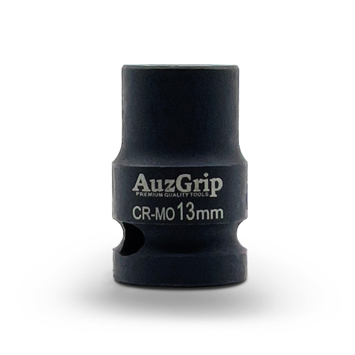 AuzGrip 13mm Metric 6 Point 1/2 inch Standard Impact Socket Set Front
