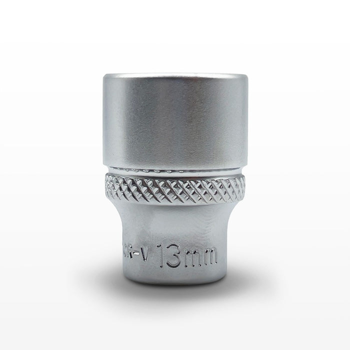 AuzGrip 13mm Metric 6 Point 1/4 Inch Square Drive Standard Socket Front