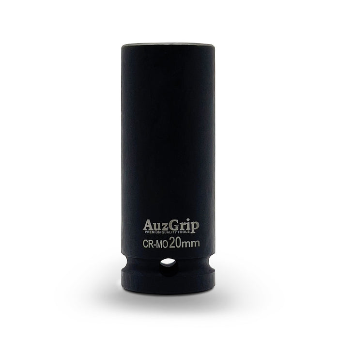 AuzGrip 20mm Metric 6 Point 1/2 inch Deep Impact Socket Set Front