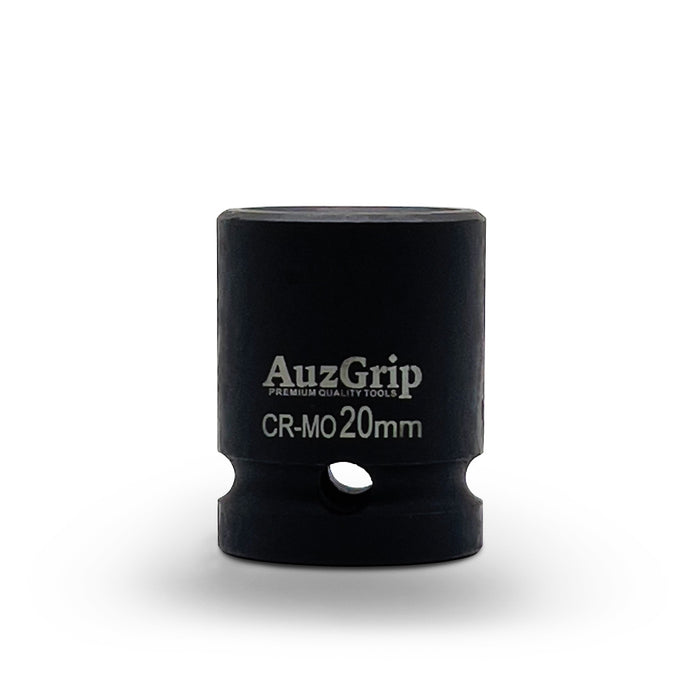 AuzGrip 20mm Metric 6 Point 1/2 inch Standard Impact Socket Set Front