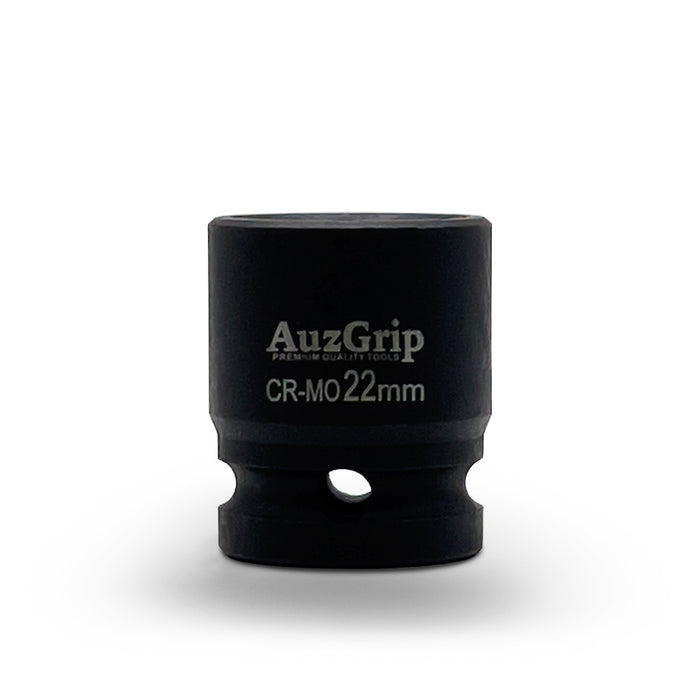 AuzGrip 22mm Metric 6 Point 1/2 inch Standard Impact Socket Set Front