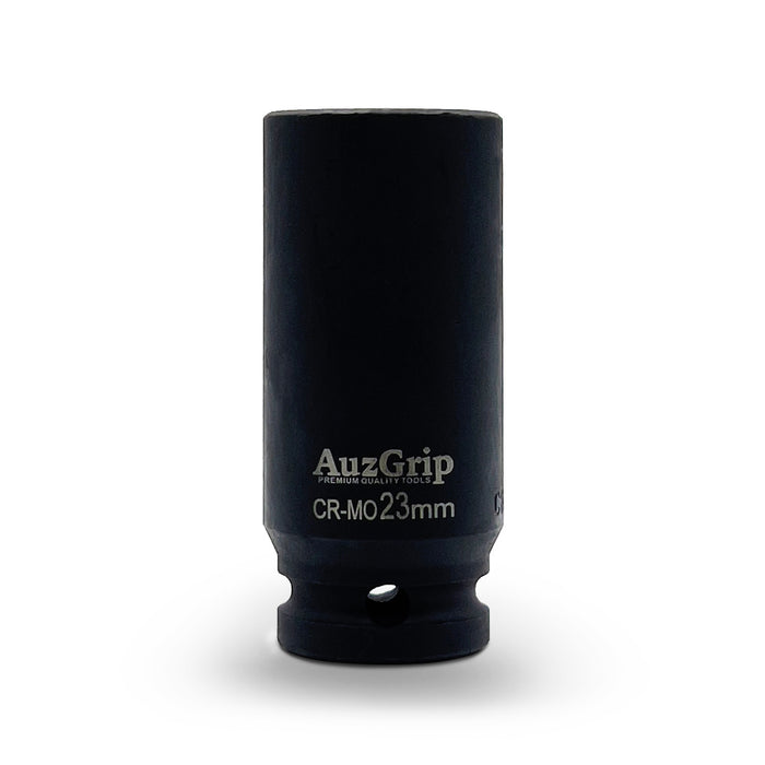 AuzGrip 23mm Metric 6 Point 1/2 inch Deep Impact Socket Set Front