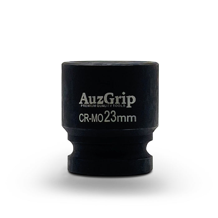 AuzGrip 23mm Metric 6 Point 1/2 inch Standard Impact Socket Set Front
