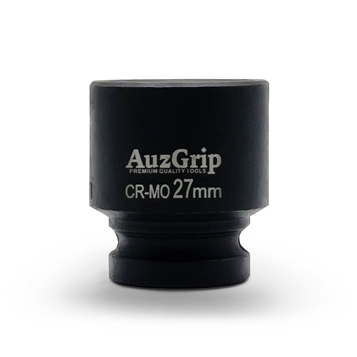 AuzGrip 27mm Metric 6 Point 1/2 inch Standard Impact Socket Set Front