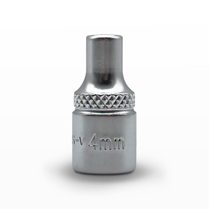 AuzGrip 4mm Metric 6 Point 1/4 Inch Square Drive Standard Socket Front