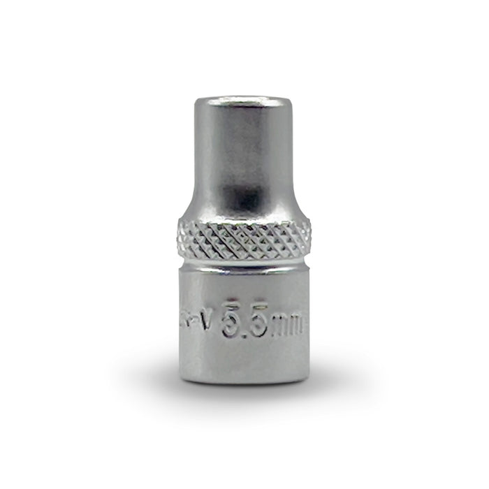 AuzGrip 5.5mm 6 Point Metric 1/4 Inch Square Drive Socket Front