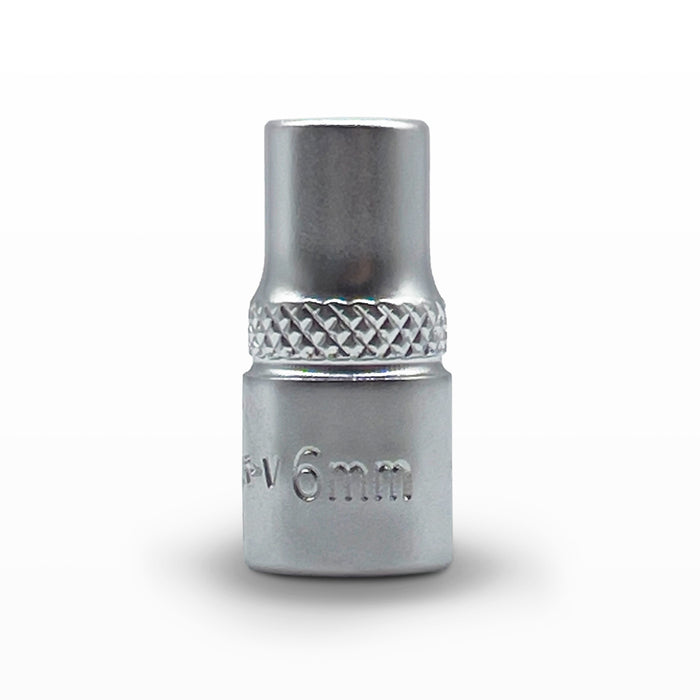 AuzGrip 6mm 6 Point Metric 1/4 Inch Square Drive Socket Front
