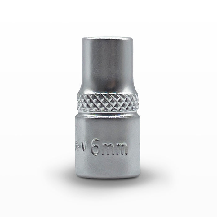 AuzGrip 6mm Metric 6 Point 1/4 Inch Square Drive Socket Front