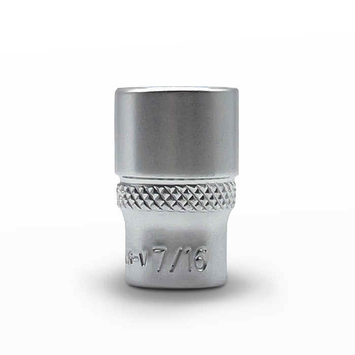 AuzGrip 7/16 Inch SAE 6 Point 1/4 Inch Square Drive Socket Front