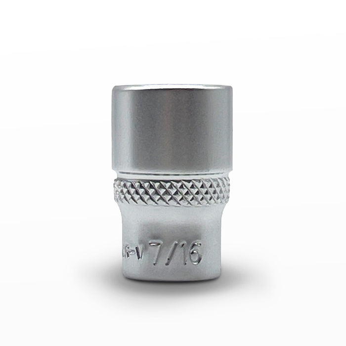 AuzGrip 7/16 Inch SAE 6 Point 1/4 Inch Square Drive Standard Socket Front