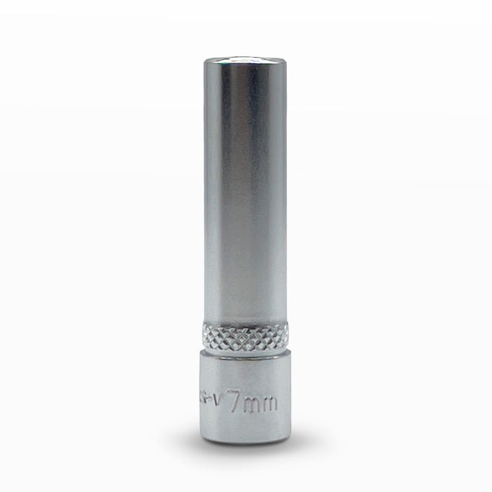 AuzGrip 7mm 6 Point 1/4 Inch Square Drive Metric Deep Socket Front