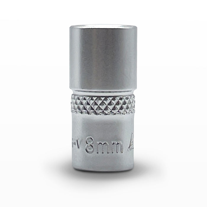 AuzGrip 8mm Metric 6 Point 1/4 Inch Square Drive Socket Front