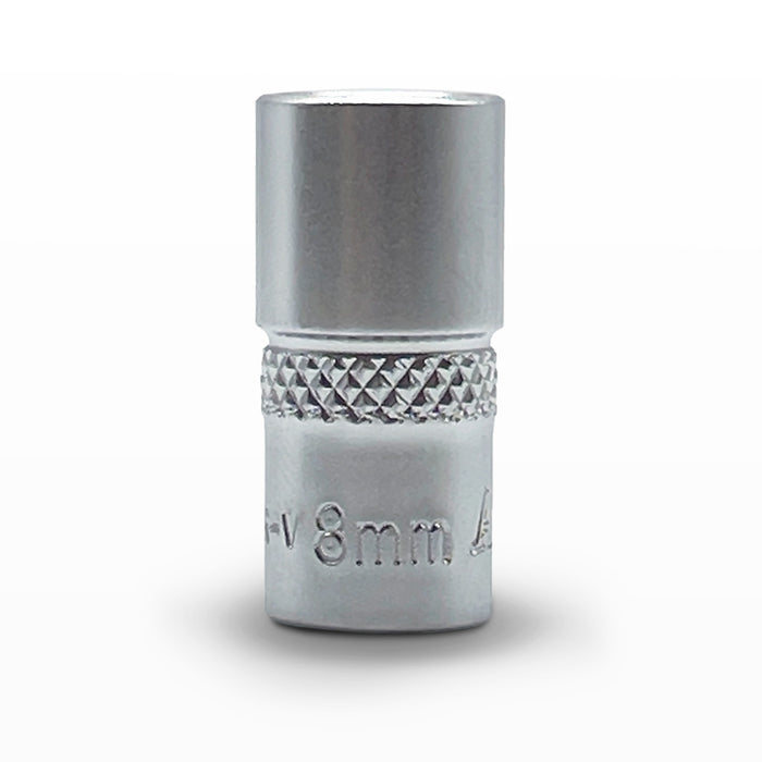 AuzGrip 8mm Metric 6 Point 1/4 Inch Square Drive Standard Socket Front