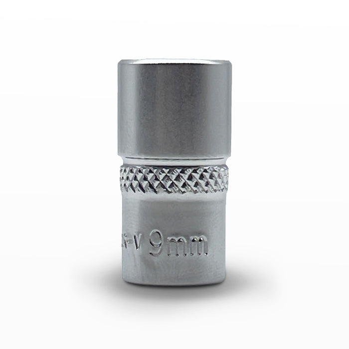 AuzGrip 9mm Metric 6 Point 1/4 Inch Square Drive Socket Front
