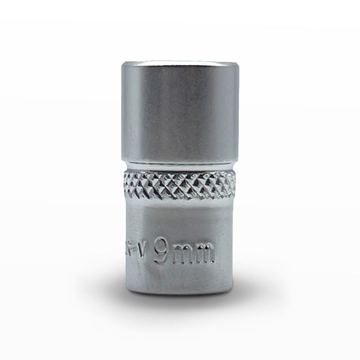 AuzGrip 9mm Metric 6 Point 1/4 Inch Square Drive Standard Socket Front