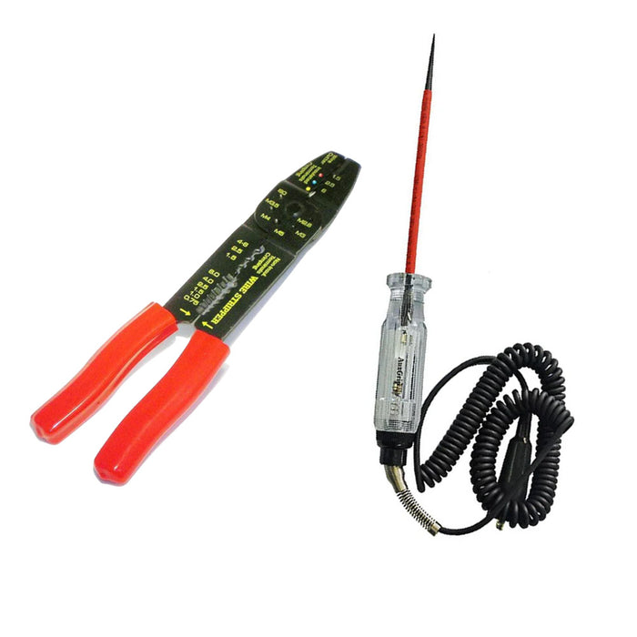 AuzGrip A20070 Circuit Tester and A57201 Crimping & Wire Stripper Tool Bundle