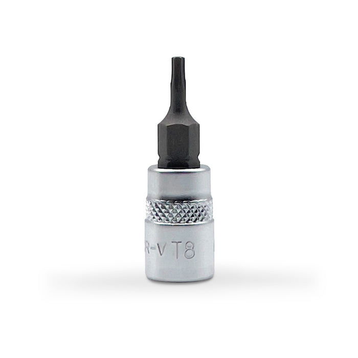 AuzGrip A71202 T8 1/4 Inch Square Drive Tamper Proof Torx Bit Socket Front