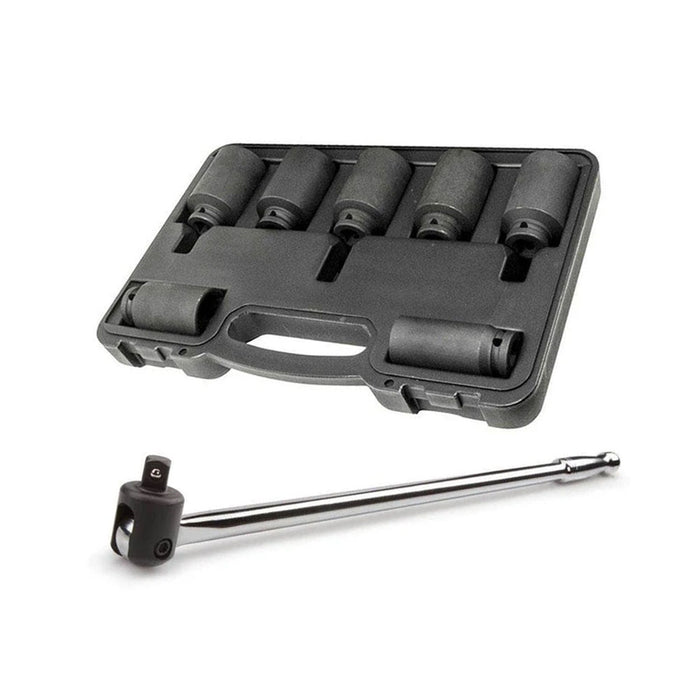 AuzGrip A84403 7pc Hub Nut Deep Impact Socket Set and A67300 Breaker Bar Bundle