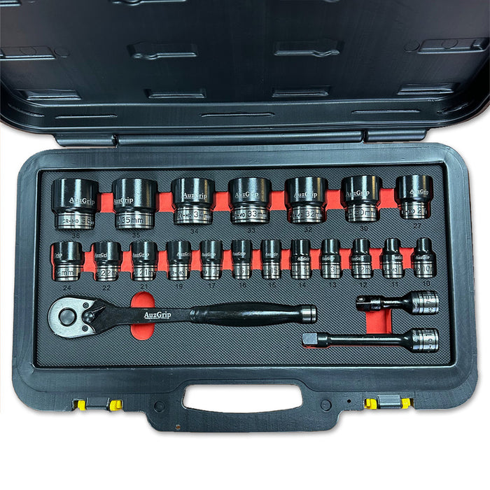 AuzGrip A84501 22 Piece Metric Thin Wall Impact Socket Set front2