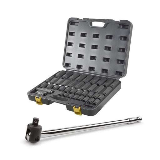 AuzGrip A84618 34pc 1/2" SAE Impact Socket Set and A67300 Breaker Bar Bundle
