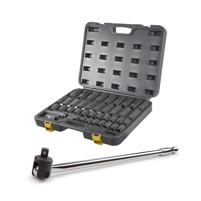 AuzGrip A84618 34pc 1/2" SAE Impact Socket Set and A67300 Breaker Bar Bundle