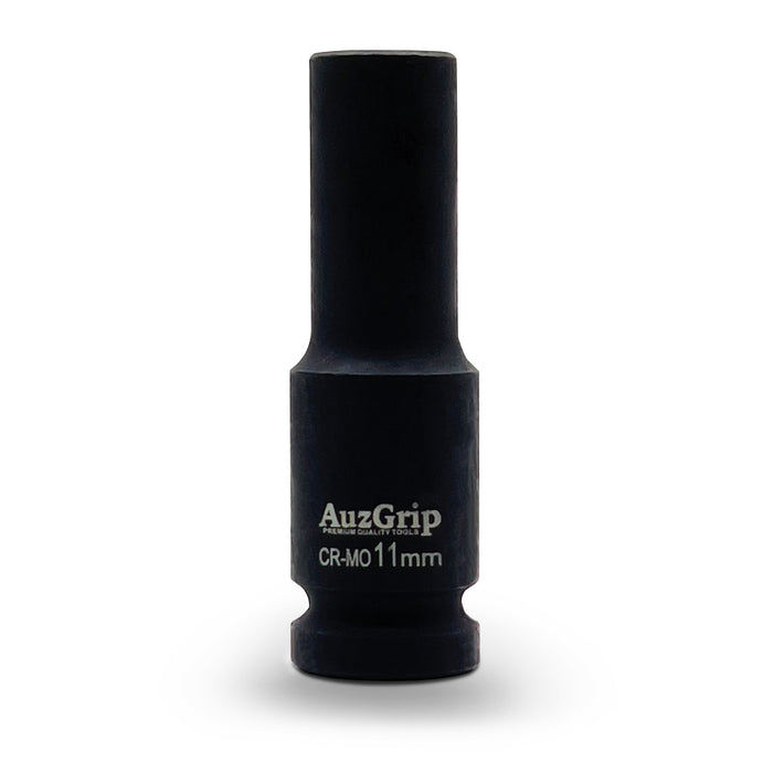AuzGrip A84704 11mm Metric 6 Point 1/2 Inch Square Drive Deep Impact Socket Front