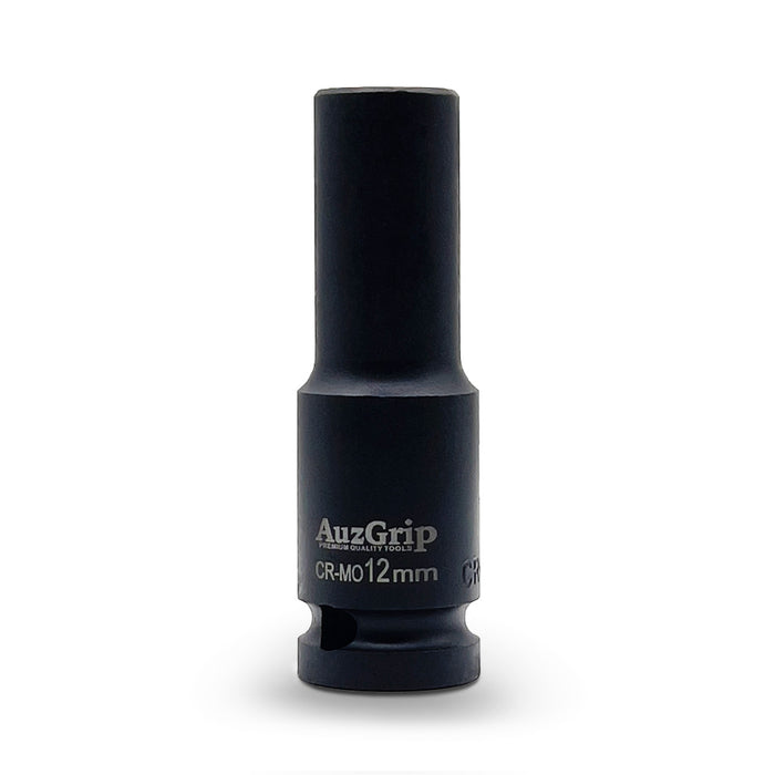 AuzGrip A84705 12mm Metric 6 Point 1/2 Inch Square Drive Deep Impact Socket Front