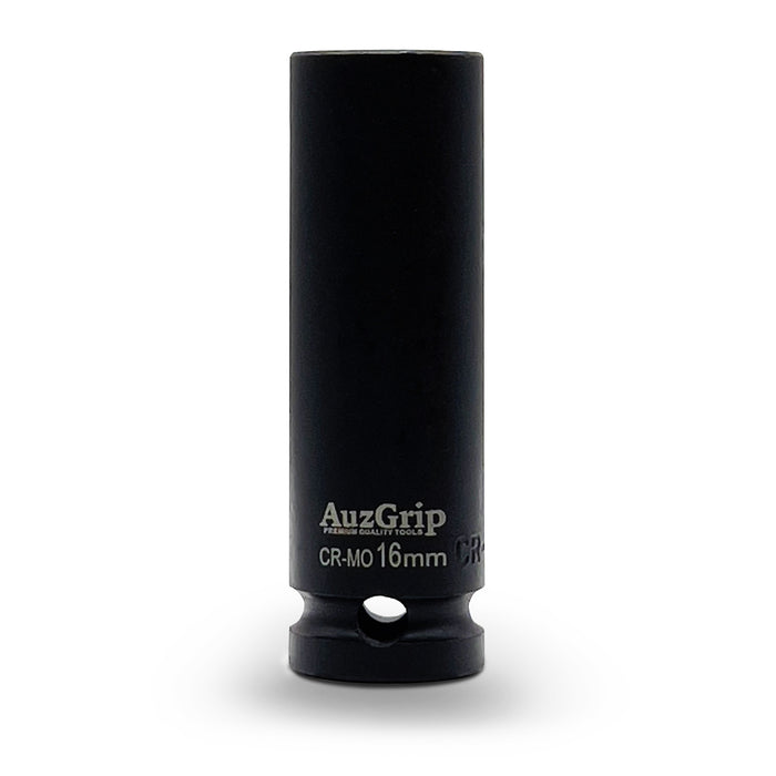 AuzGrip A84709 16mm Metric 6 Point 1/2 Inch Square Drive Deep Impact Socket Front