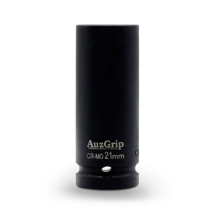 AuzGrip A84714 21mm Metric 6 Point 1/2 Inch Square Drive Deep Impact Socket Front