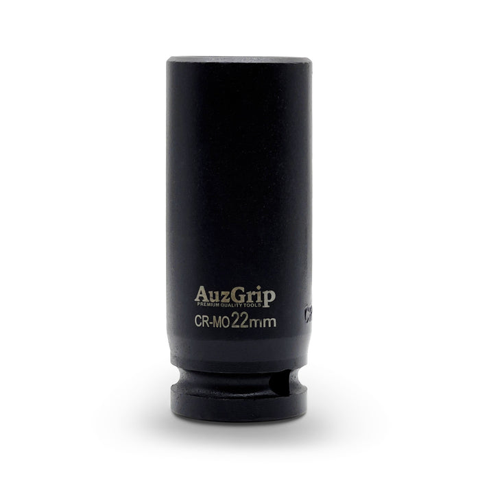 AuzGrip A84715 22mm Metric 6 Point 1/2 Inch Square Drive Deep Impact Socket Front