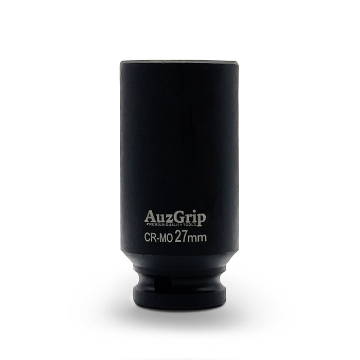 AuzGrip A84720 27mm Metric 6 Point 1/2 Inch Square Drive Deep Impact Socket Front