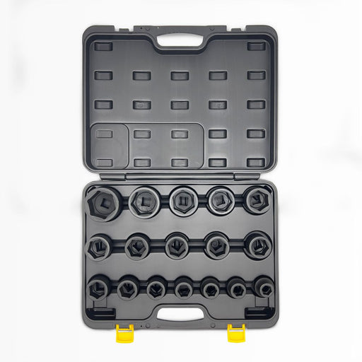 AuzGrip A86602 17 Piece Metric 6 Point 3/4inch Square Drive Impact Socket Set Front